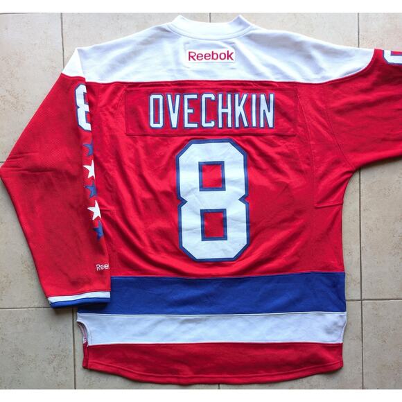 OVECHKIN #8 Washington Capitals 2015-17 Reebok Premier 3rd jersey M red Alt NHL - Picture 2 of 9